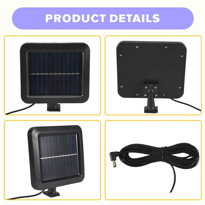 L72A-2Pc 2000 Lumen 160 Leds Solar Wall Lights IP65 Waterproof Wired Motion Sensor Security Flood Light 360 Degree Adjustable