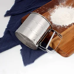 Semi-Automatic Hand-held Press Flour Screen, Sugar Screen, Stainless Steel Baking Tool, Flour Sieve, Bakeware Sifter, Kitchen