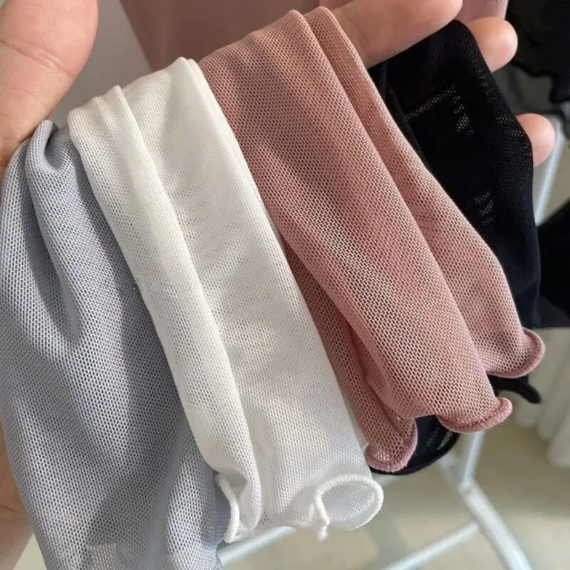 1PC Casual Pleated Mesh Knot Long Sleeved Sun Protection Top for Women's Beach Wear Ladies' Top