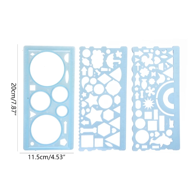 3 stuks uitgeholde sjablonen linialen caleidoscoop stencils voor jongen meisje kind tekenen