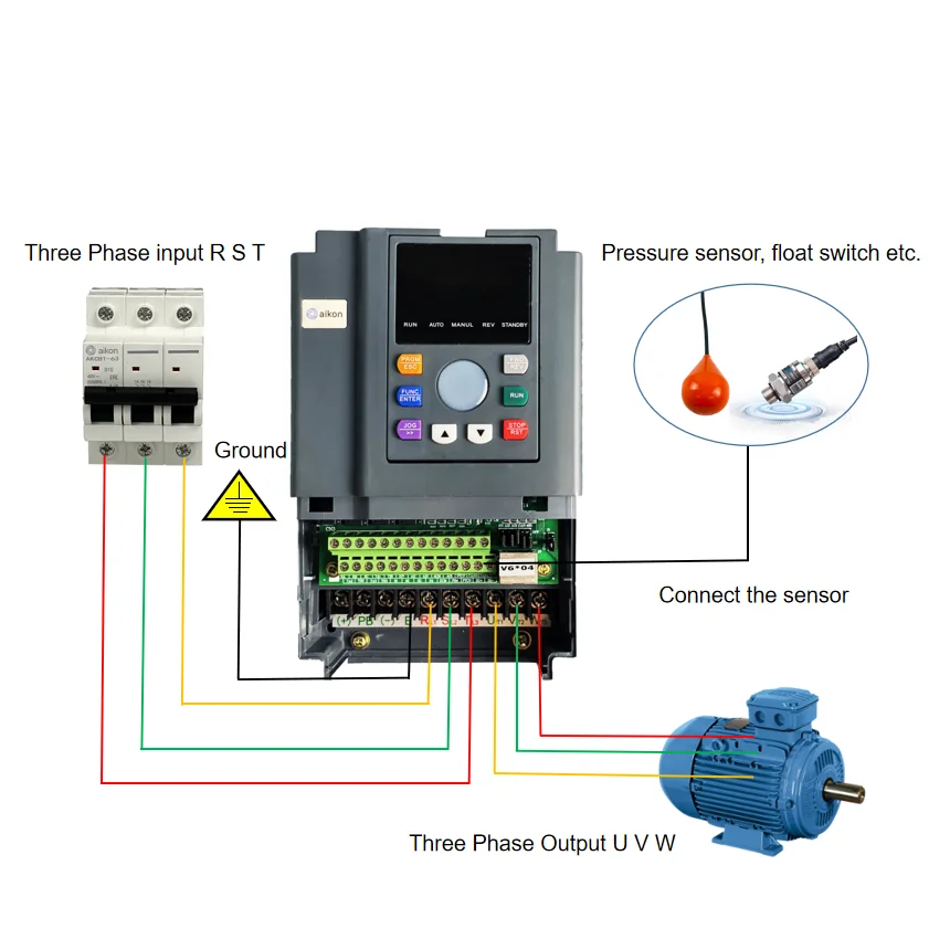 380v 7.5kw frequency inverter aikon water pump vfd Electrical oem high performance general purpose inverter