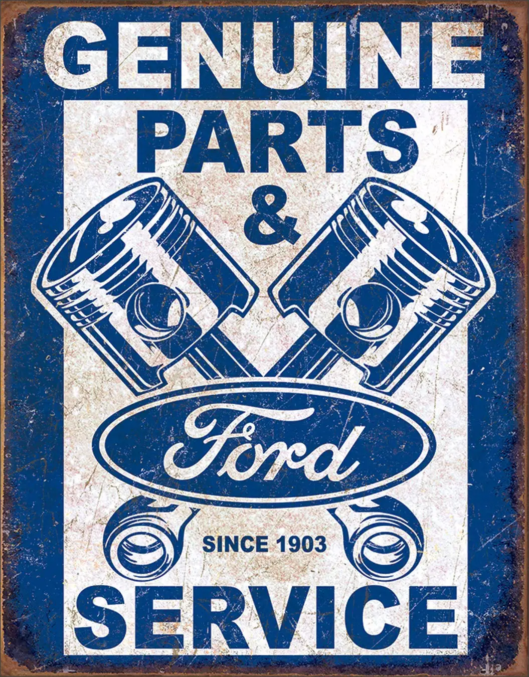 The Great Patriot Ford Parts & Service Pistons Tin Sign