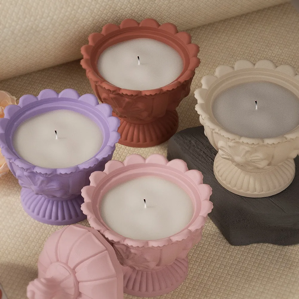 

Diy Crystal Epoxy Resin Flower Pot Embossed Floral Cement Plaster Candle Cup Silicone Moulds