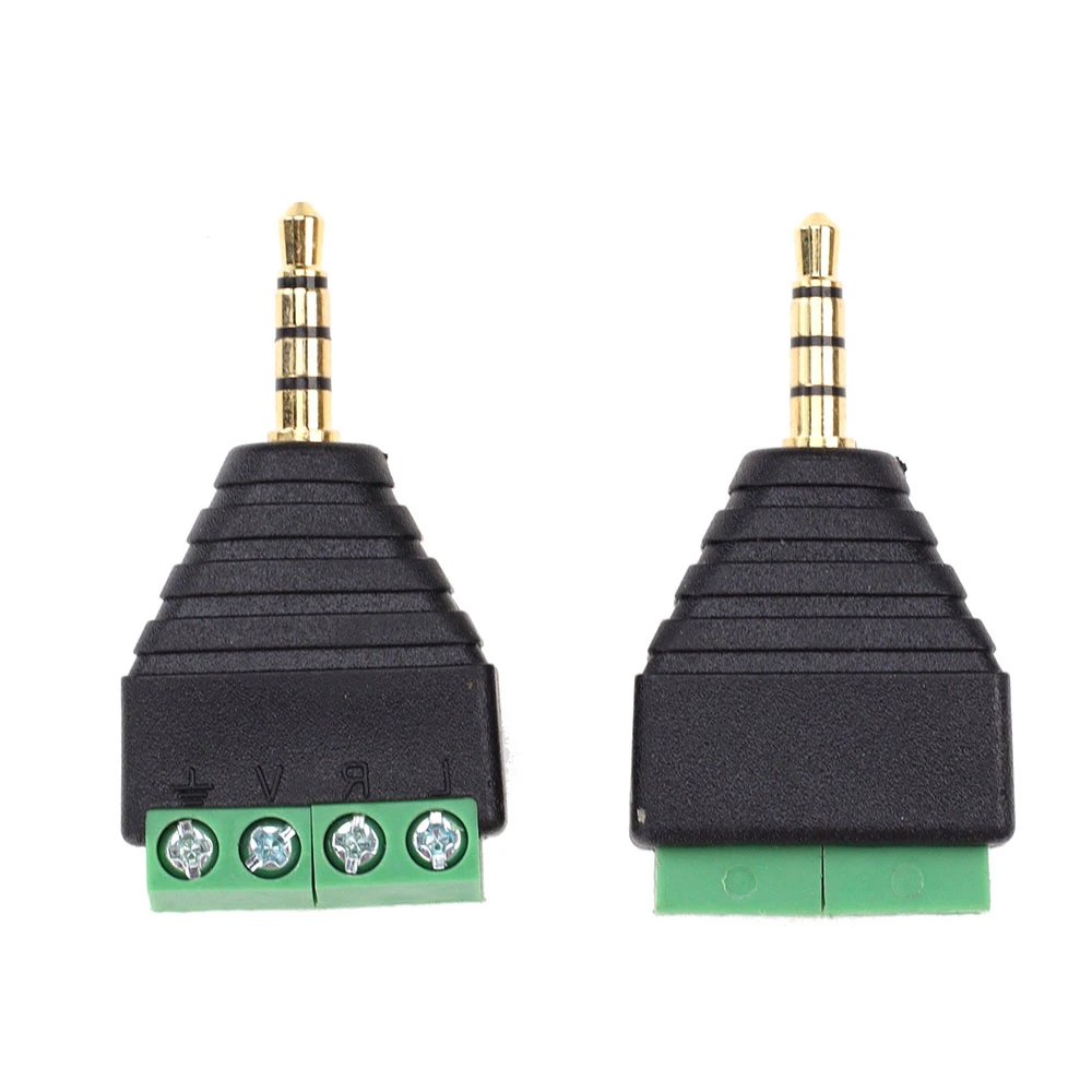 Conector sin soldadura estéreo de cuatro polos, Conector de Audio a Terminal, 100 piezas, 3,5mm