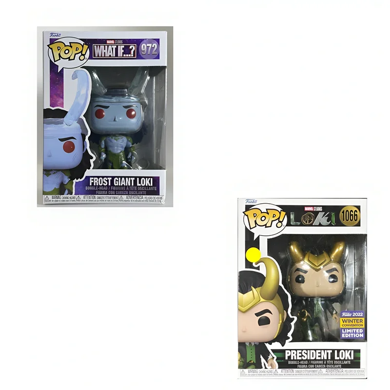 Juego de figuras de vinilo Loki Funko Pop de tendencia ¿Qué si...?Frost Giant Loki 972 #   Y presidente Loki 1066 #   Juguetes coleccionables para regalo de seguidores