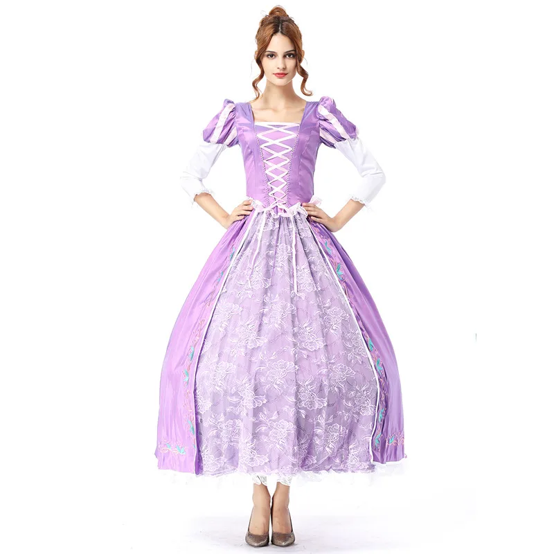 Halloween Adult Princess Cosplay Dress Sofia Fairy Princess Purple Dress Carnival Roleplay Party Dress Masquerade Queen Costumes