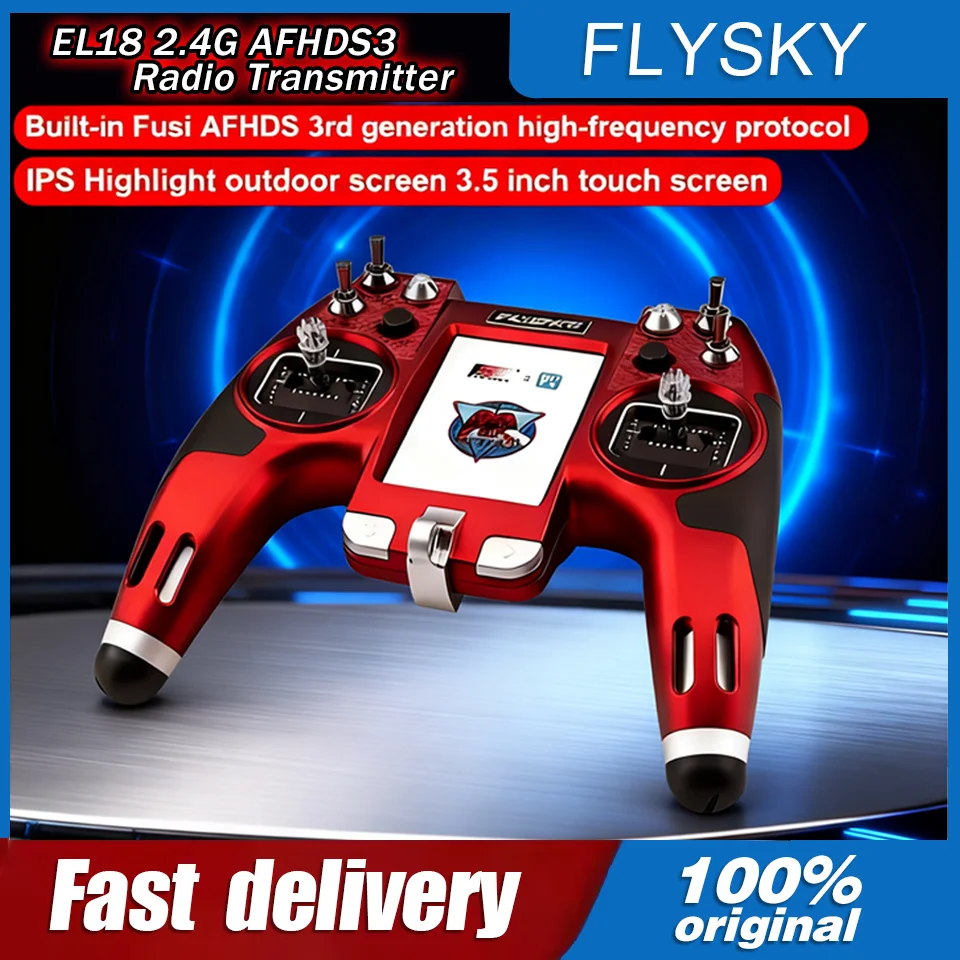 

FLYSKY EL18 2.4G AFHDS3 EdgeTX Radio Transmitter 3.5inch Touch Screen CNC Hall Gimabl TMR Receiver for RC Airplane FPV Drone