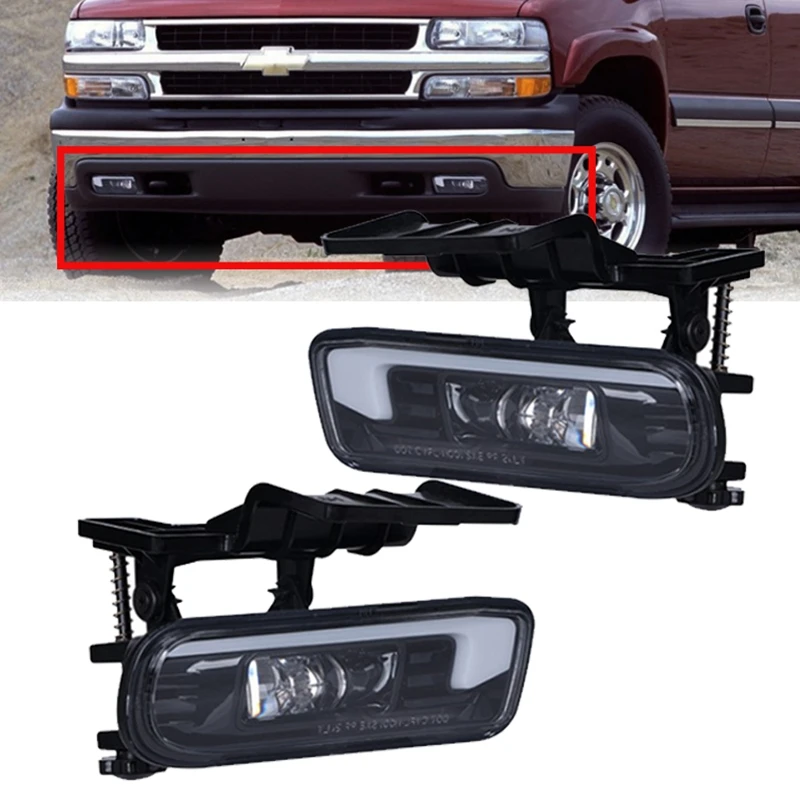 For Chevy Silverado 1500 2500 1999-2002 /Silverado 3500 /2000-2006 Suburban/ Tahoe LED Fog Passing Lights Front Bumper Driving L