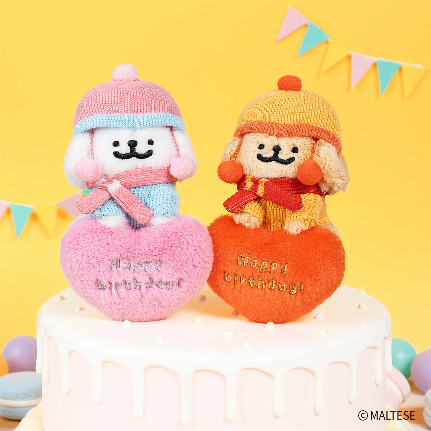 En Stock, serie maltesa auténtica, figura esponjosa de dibujos animados Kawaii, muñeca, mochila, llavero con dije, figura bonita, regalo de cumpleaños para pareja