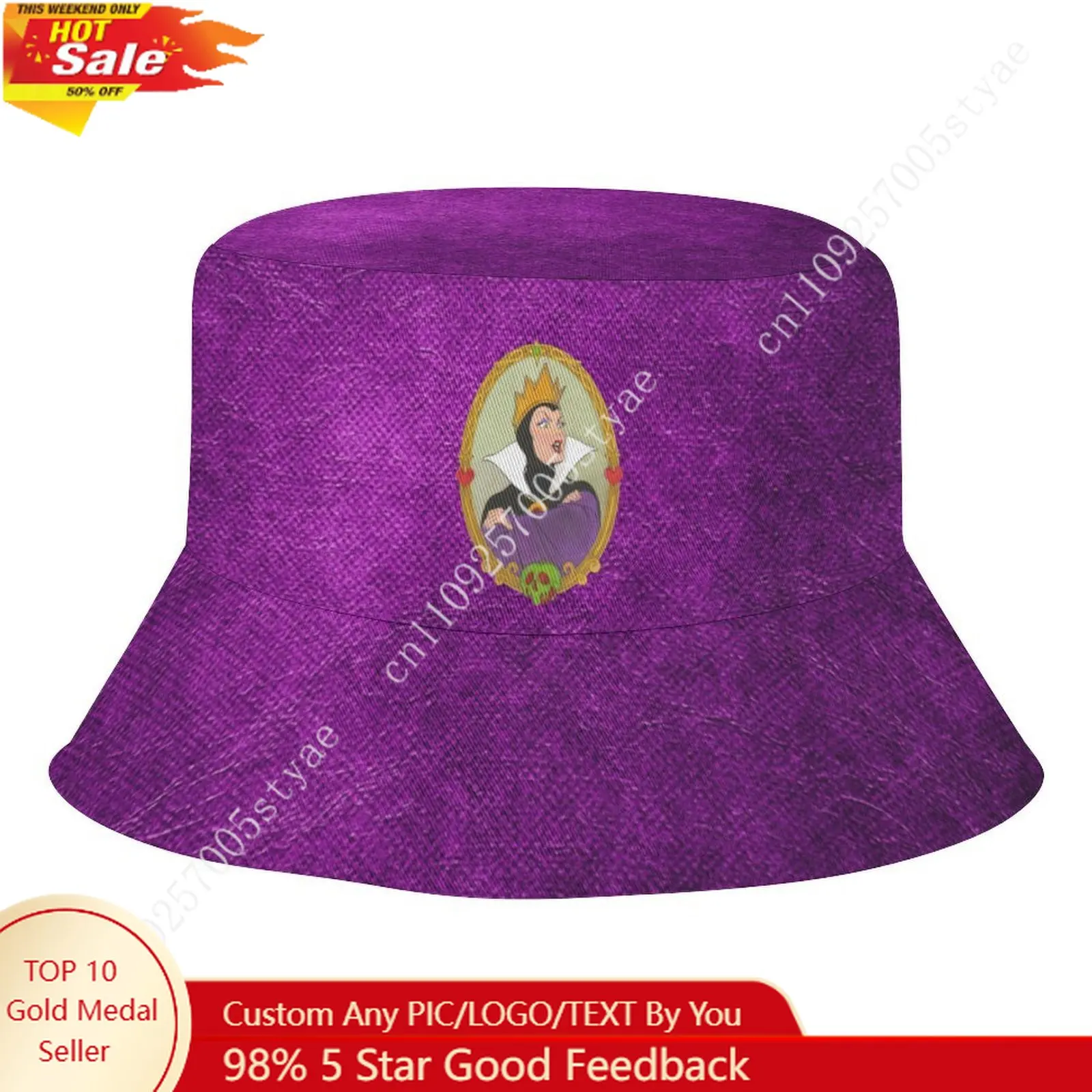 

Панама с изображением Злой Королевы из мультфильмов Диснея, индивидуальный дизайн, загрузите свое изображение, логотип, панама-рыбак, праздничный подарок, защита от солнца