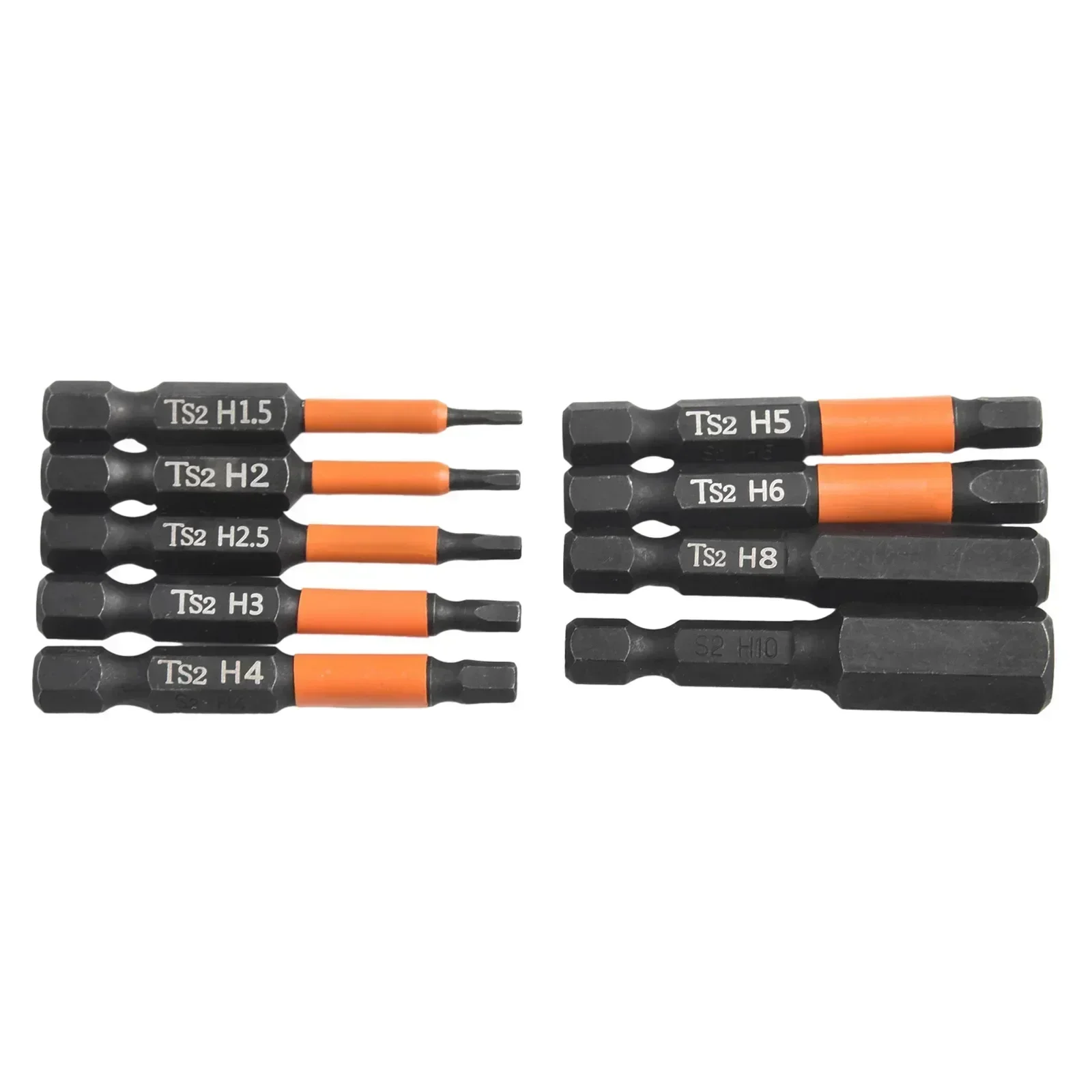 9pcs/set 1/4 Inch Alloy Steel Hexagon Screwdriver Bits With Magnetic Hand Tools Accessories H1.5 H 2.0 H 2.5 H3 H4 H5 H6 H8 H10