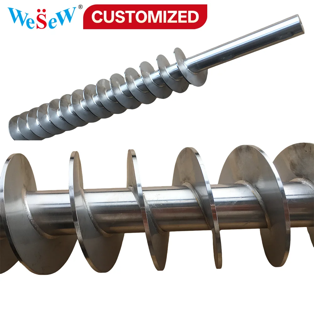 

Изготовленные на заказ шнековые конвейеры из нержавеющей стали: шнековые винты и лопасти, интегрированные в сборе, компоненты для подающих элеваторов