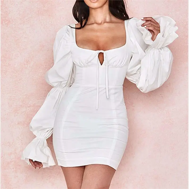 Kleur Lange Petalsved Laceup Hip Dr Street Sle Midi Taille Petal Sve Rits Pure Color ort Rok Dames Dr