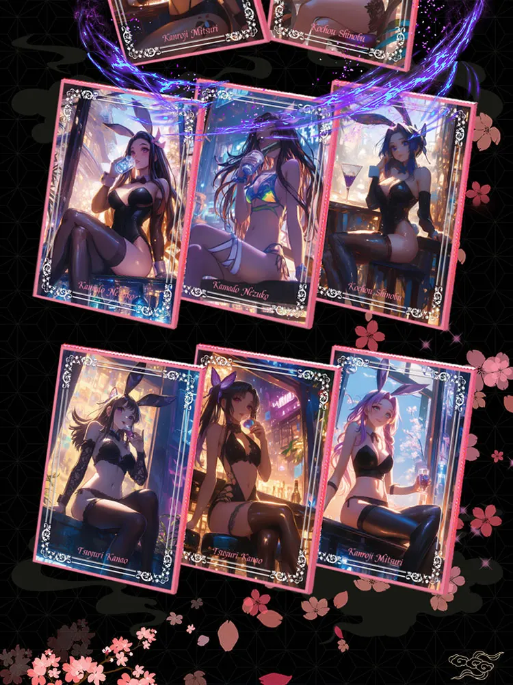 2025 Newest FanHuaWenHua Demon Slayer 4 Borads Collection Card Shinobu Japanese Anime Trading Mitsuri Hobbies Gift