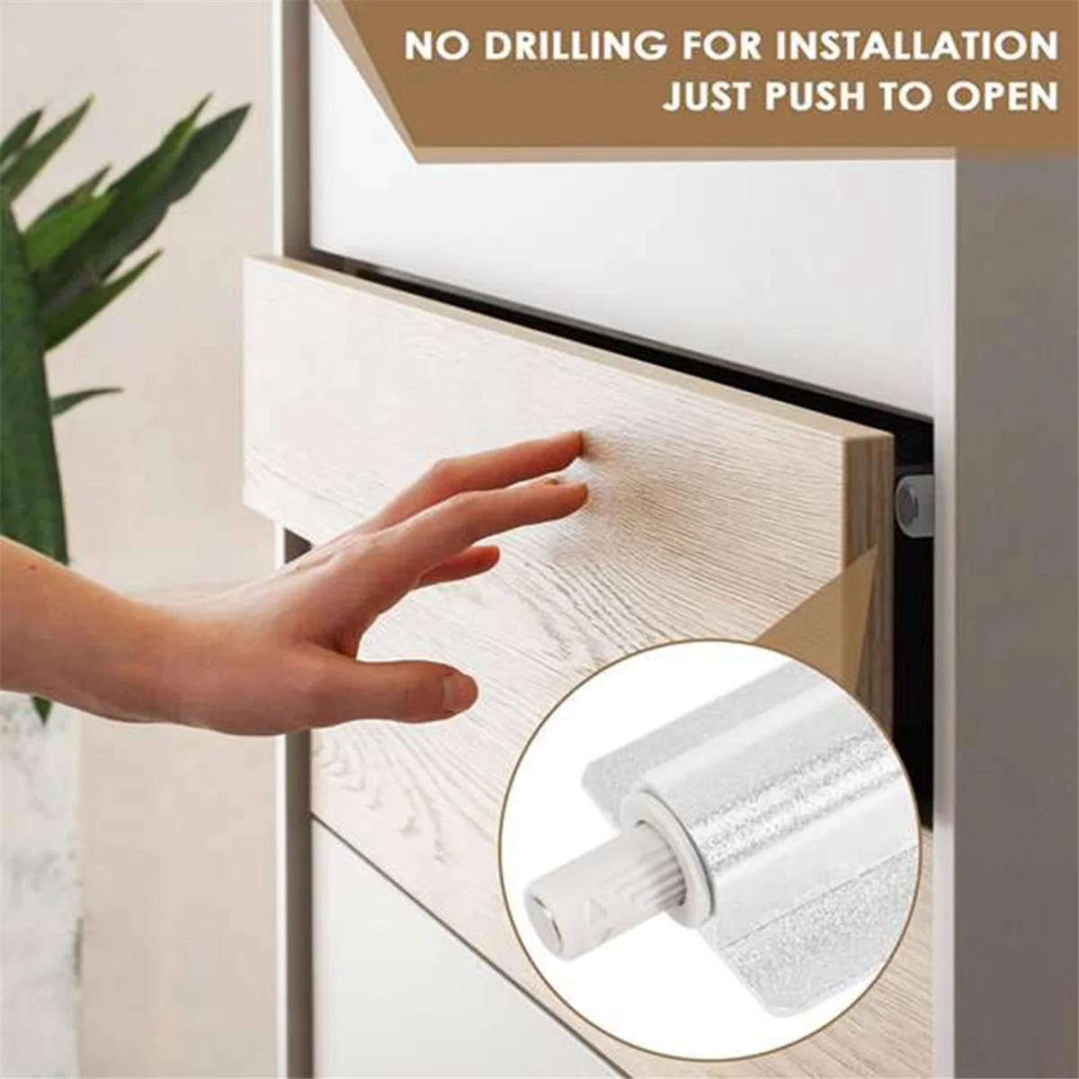 BISMZ 6 pezzi chiusura magnetica con chiusura a scatto per porta dell'armadio, chiusura per porta push to open, chiusura magnetica doppia per armadio per armadio