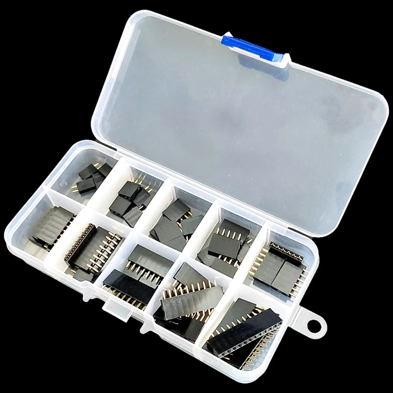 50pcs/box 2.54mm Pitch Single Row Straight Female Pin Header Strip Connector Kit for PCB Board