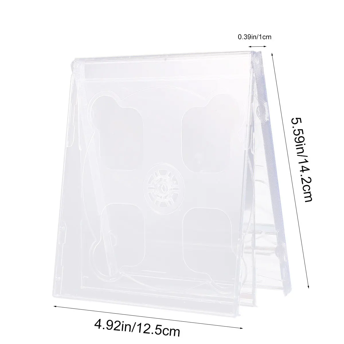 5Pcs Standard Clear Cd Jewel Case with Dual Tray for 2 Cds Dvds Each Scratch Resistant Secure Interlocking Teeth Transparent
