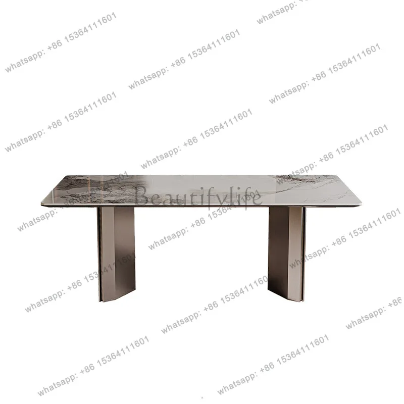 Dining table Italian light luxury rock slab living room household rectangular modern simple small apartment dining table