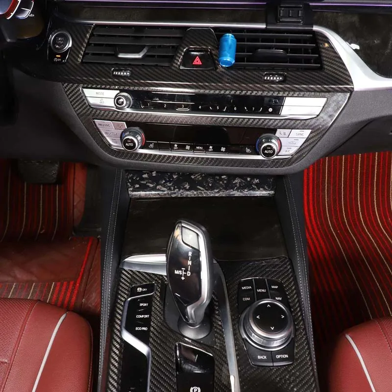For BMW 5 Series Teacup Top Decoration Board Car Teacup Top Decoration Board Interior Modification Real Carbon Fiber 2018-2022