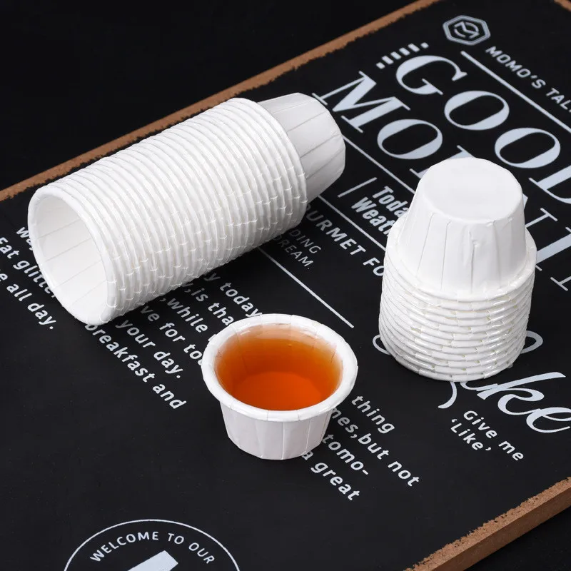 Petite Tasse en Papier Blanc de 15ml, 100 Pièces, Dégustation de Poulet, YogSigné, Thé, Clics, Essai, Étui Enduit, Fournitures de ix