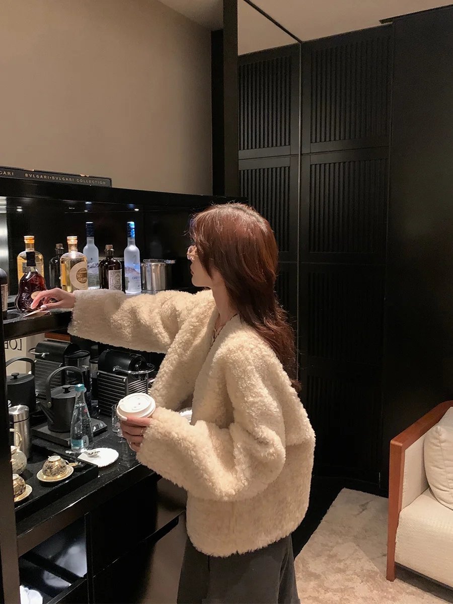 

Пальто женское MUKOK Premium из 100% шерсти с V-образным вырезом, свободного кроя, осенне-зимнее, новинка, с длинными рукавами, на пуговицах, цветное