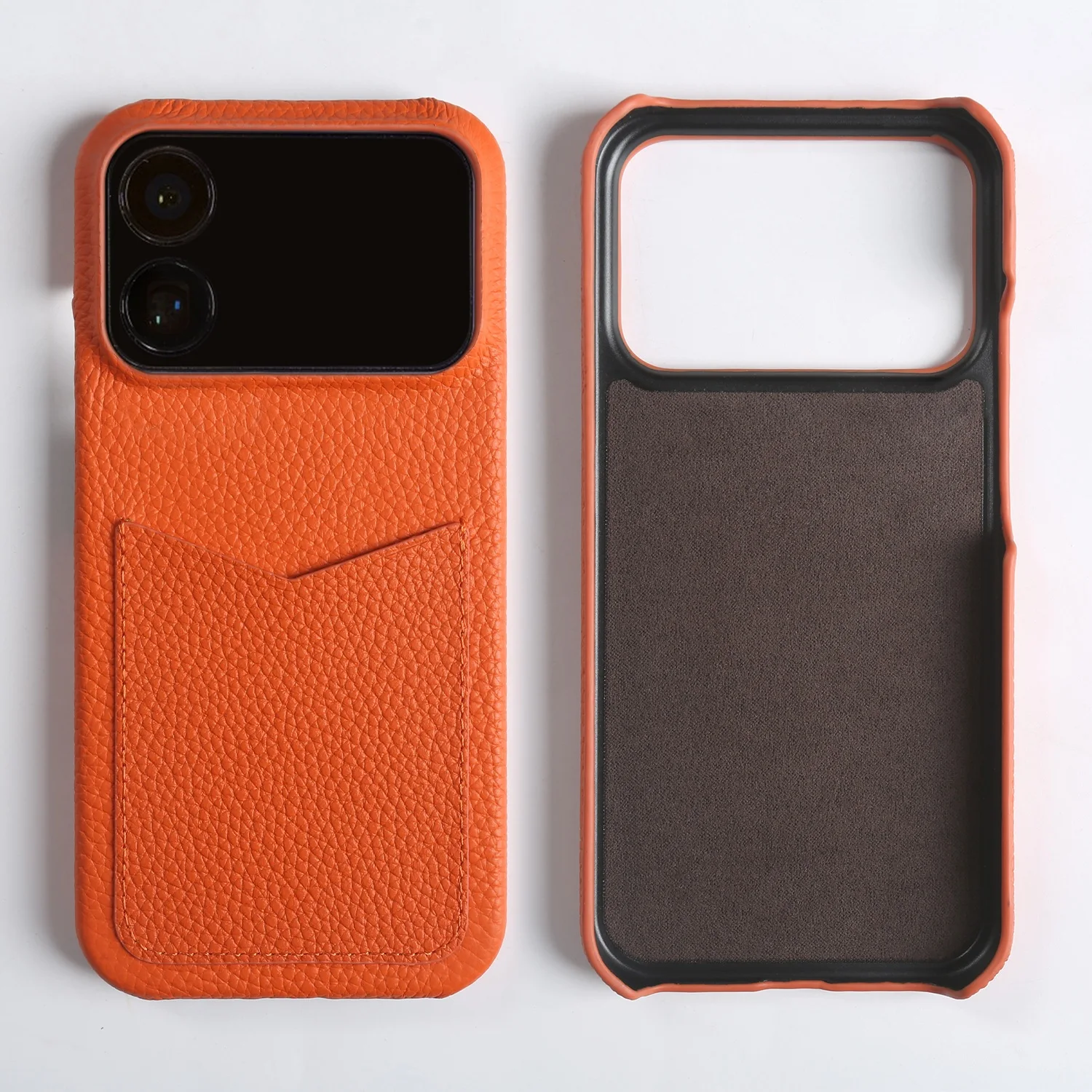 Premium Card Slot Genuine Leather Case For iphone 17 Pro Max