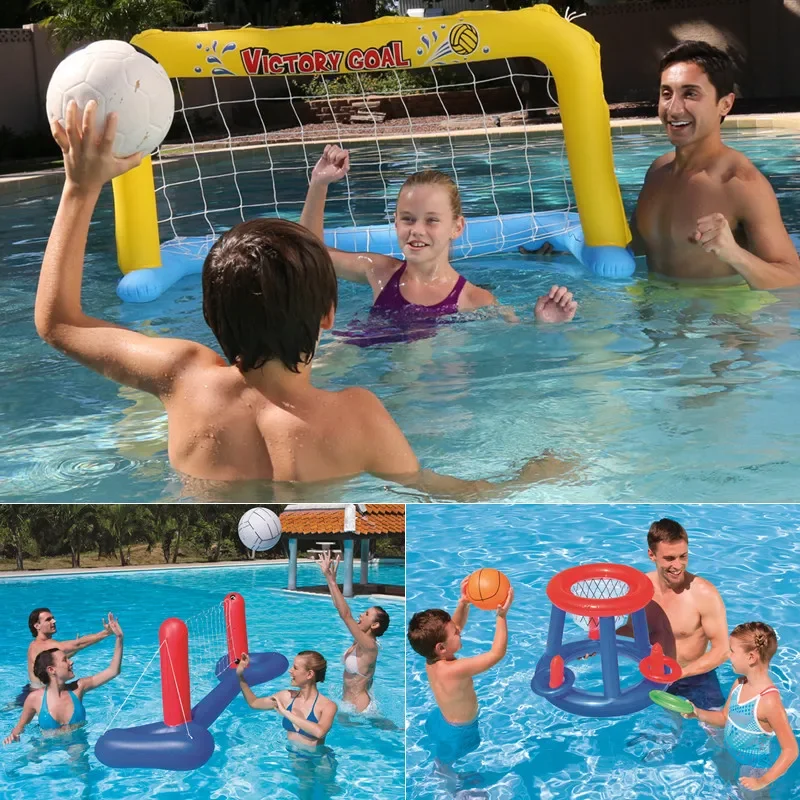 Outdoor Fun Sports Beach Toys Lawn Games Family Party Game Pool Inflatable Basketball Football Volleyball Handball with Ball Set