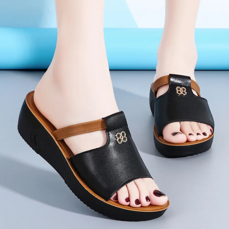 Platform Slippers Outdoor Fashion Wedges Shoes for Women Non-slip Leisure Ladies Slipper Casual Increase Woman Sandals Sandalias