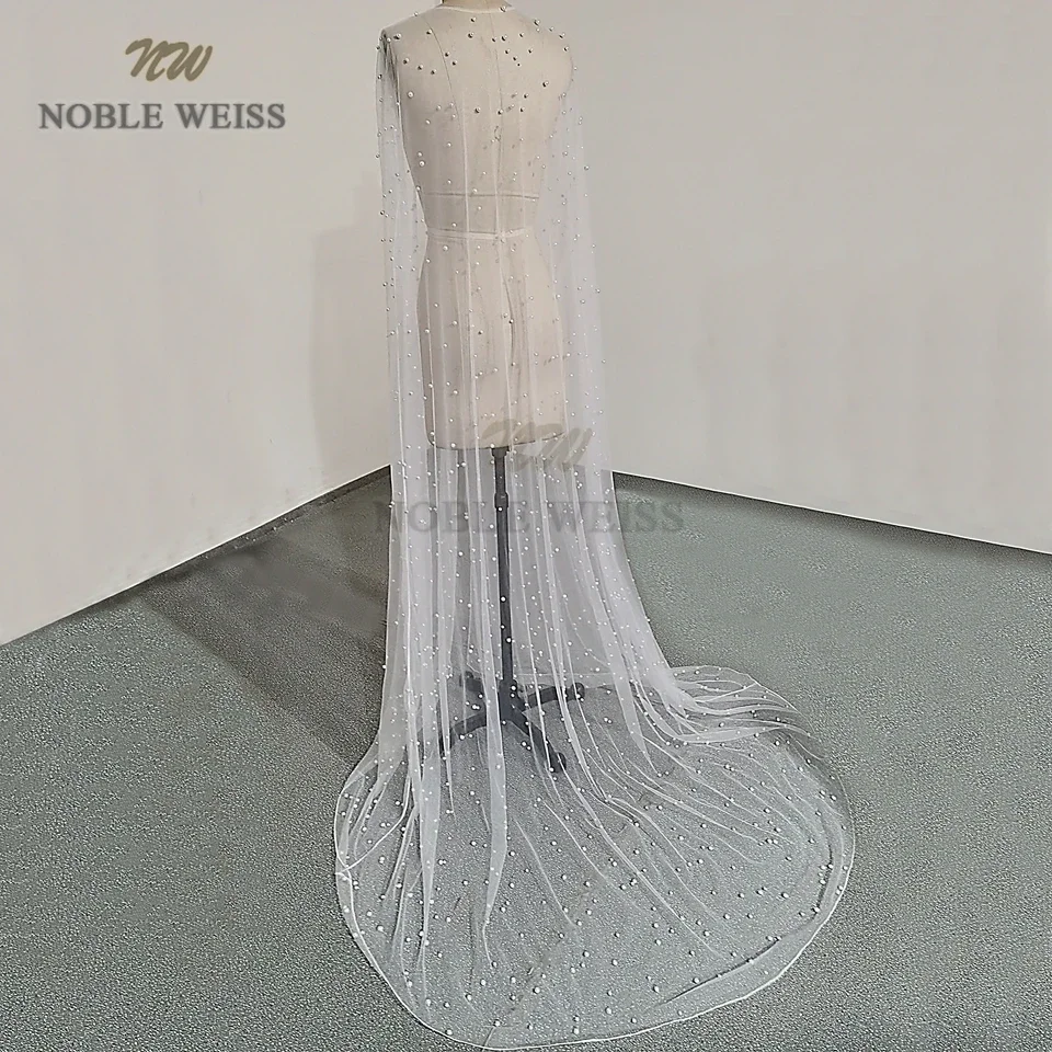 Bolero de pérola longo, enrolador de casamento, saia de tule para festa, bolero, comprido, capa de noiva elegante, jaqueta de casamento