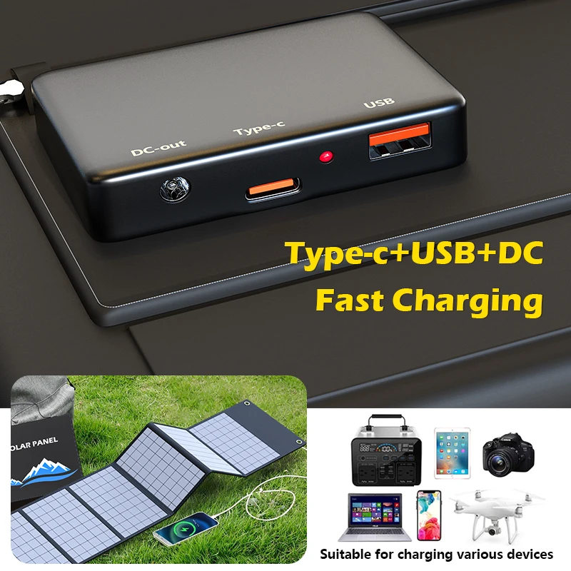 600W 1000W 18V, Portable Solar Charger, 12V Usb Dc, Camping Foldable Panels, For Mobile Phone, Laptop Power Station