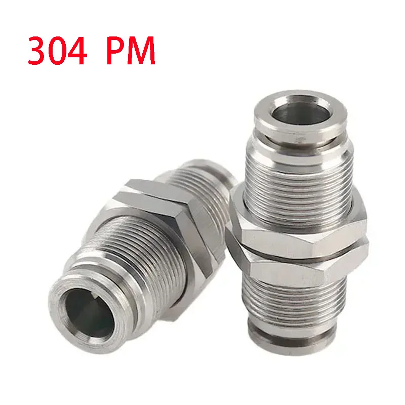 

5-Pack 304 Stainless Steel Pneumatic PM Bulk Thru Fitting Hose Fitting 4/6/8/10/12mm