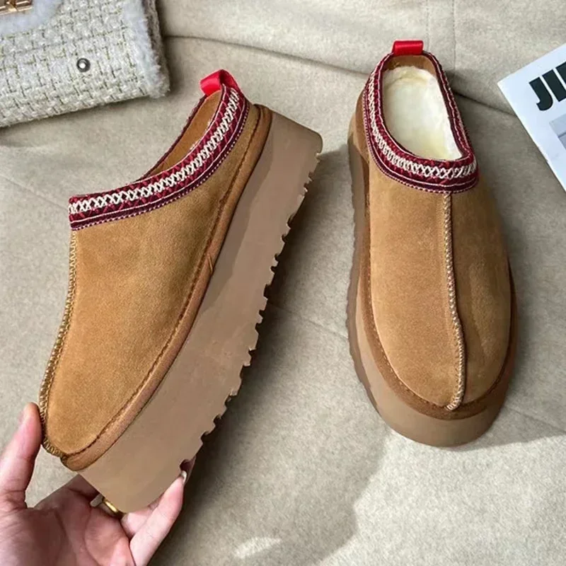 Nieuwe Winter Retro Vrouwen Sneeuw Warm Suède Lederen Luie Loafers Laarzen Schoenen Vrouw Dame Dames Platte Bottine Laarzen Mujer Schoenen