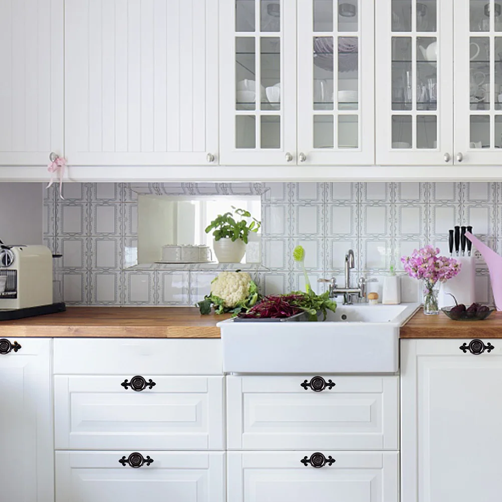 

4Pcs Ceramic Zinc Alloy Drawer Knob Set Sturdy Durable Furniture Handles for Cabinets Cupboards Cabinet Pull Bar