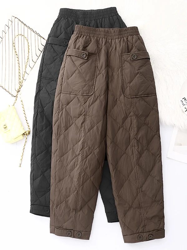 الشتاء Faion حجم كبير المرأة أسفل السراويل القطنية مستقيم الساق عارضة الدفء ملابس خارجية أمي الملابس Thiened لا مرونة #4