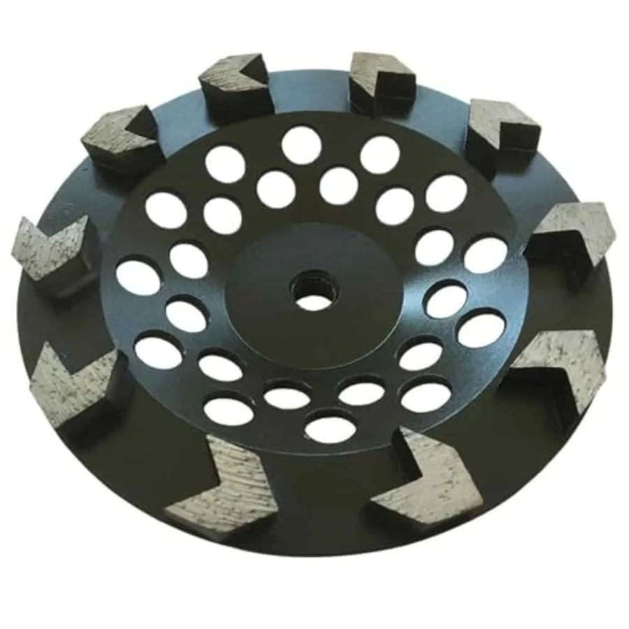 

7 High Performance Diamond Grinding Wheels for Concrete Paint Epoxy Mastic Coating Removal 30/40 Grit 10 Arrow Segments 5/8-11