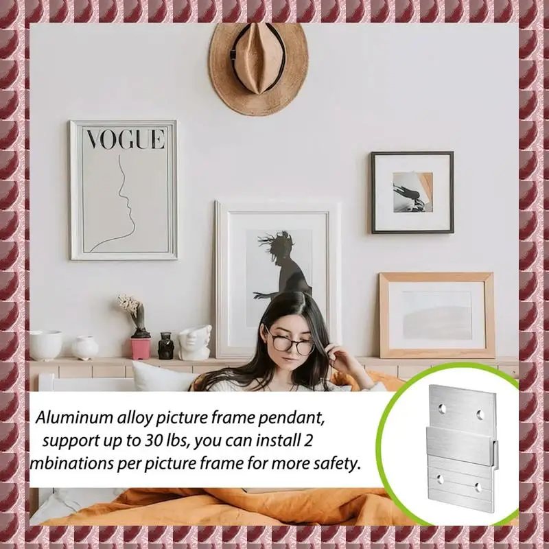 

1 Set 5In French Cleat Hanger Heavy Duty Metal Hanger Photo Rack Art Frame Wall Hardware Z-Barfor Hook Mirror Durable