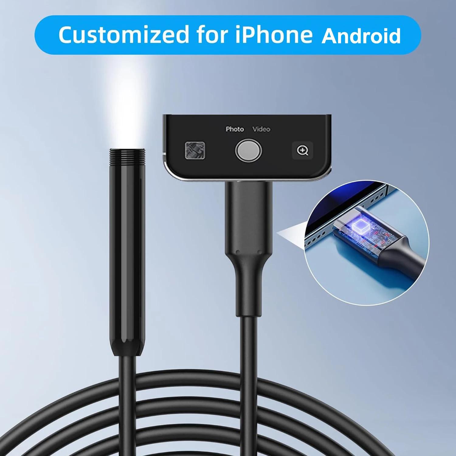 8mm Endoscope Camera Waterproof Inspection Camera USB Car Endoscope Borescope IOS Endoscope For iOS System