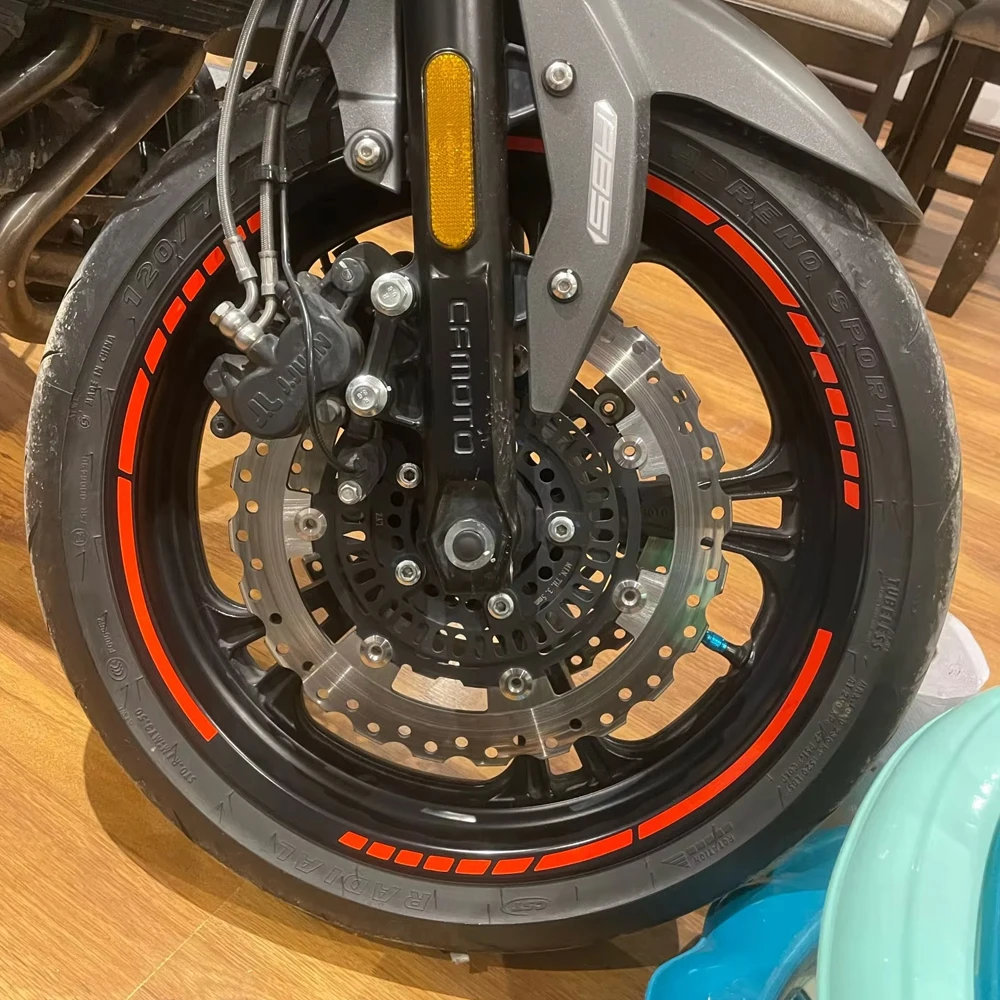 16Pcs Motorcycle Car Tire Decals Trim Strips Universal Reflective Bike Wheel Sticker Waterproof Motorcycle Wheel Rim Tape 17