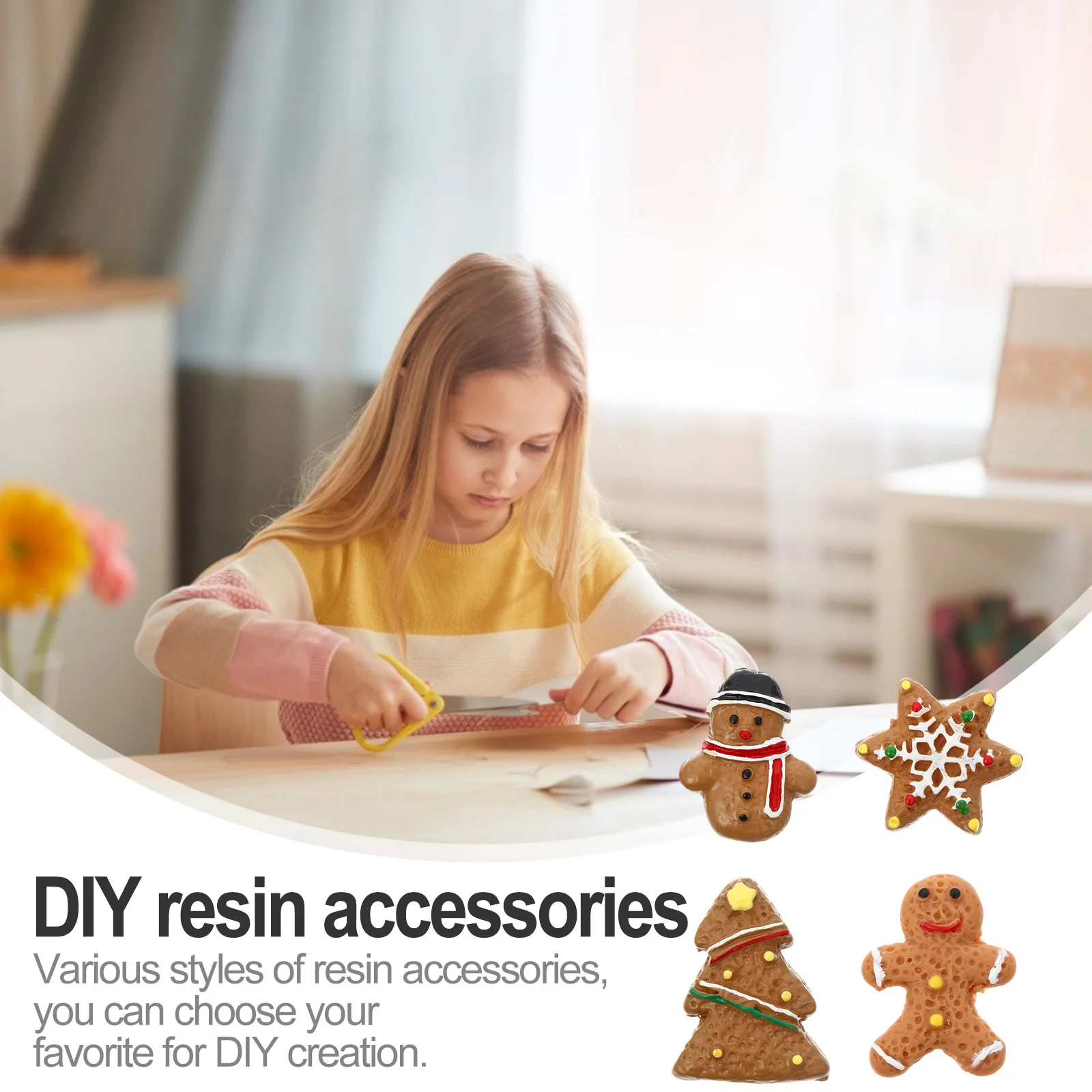 

40Pcs Christmas Resin Accessories Small Exquisite DIY Charms for Handmade Jewelry Pendant Decorations DIY Resin Accessories