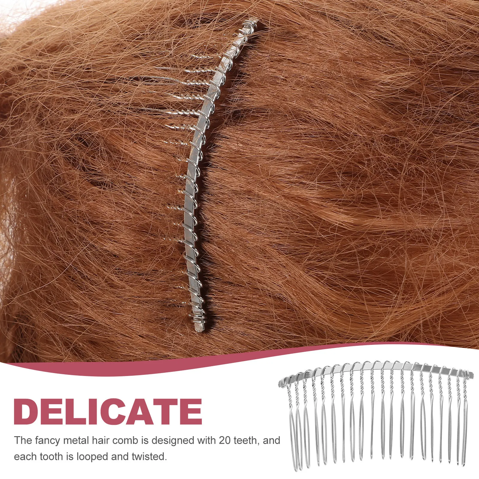 3 Pcs Hair Clips Metal Comb Combs for Veil Wire Ladies Wedding Bridal Headpiece view 5