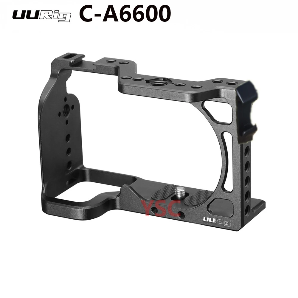 

UURig C-A6600 Aluminum Alloy Camera Cage with Cold Shoe Compatible with Sony A6600 cold shoe mount With Arca-Swiss quick release