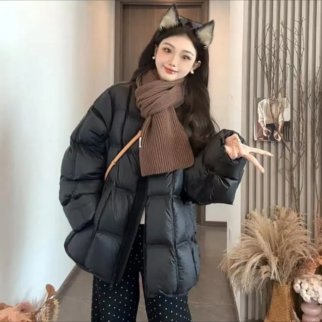 

Duck Down Jacket, Soft Round Neck Down Jacket, Women's Winter New Short Korean Style Loose Fashion Jacket