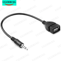 Jack 3.5 AUX Audio Plug To USB 2.0 Converter Aux Cable Cord For Car MP3 Speaker U Disk USB flash drive OTG Converter Adapter