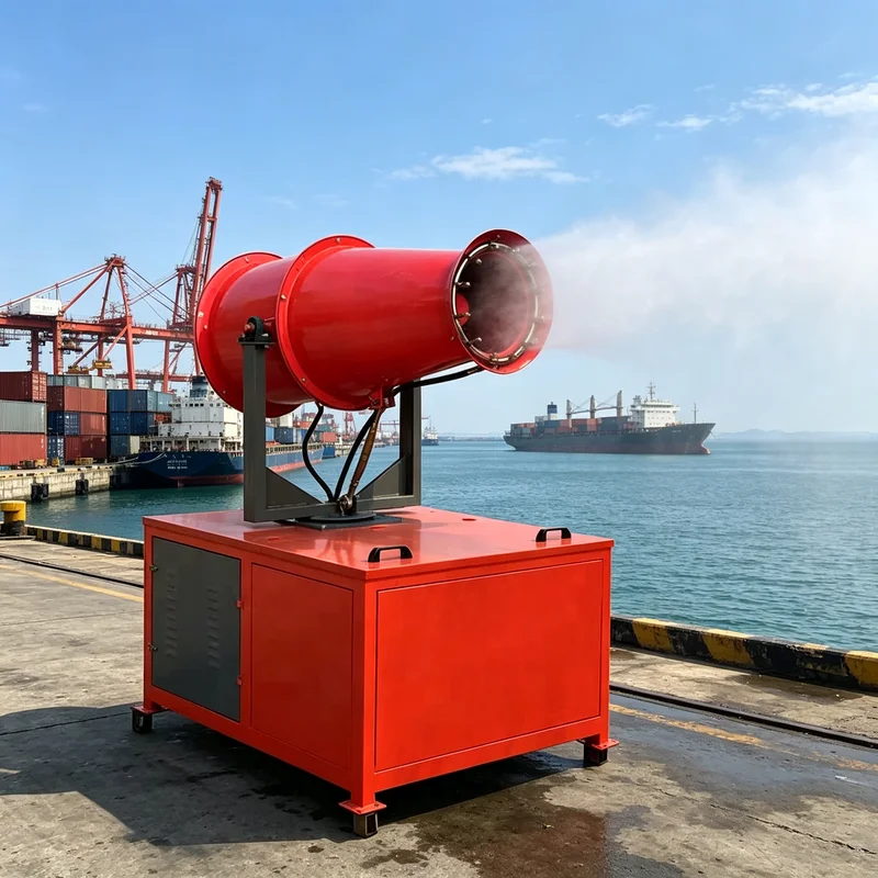 Fog Cannon Machine Adjustable Angle 40m Spray Range Fixed Chassis for Concrete Batching Plant Dust Reduction Spraying