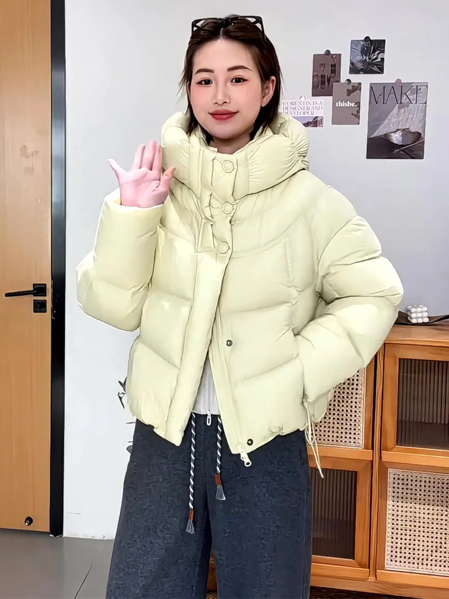 Manteau d'hiver pour femme en duvet blanc 90% de luxe, polyvalent, anti-âge, jaune, avec capuche, chaud, long...