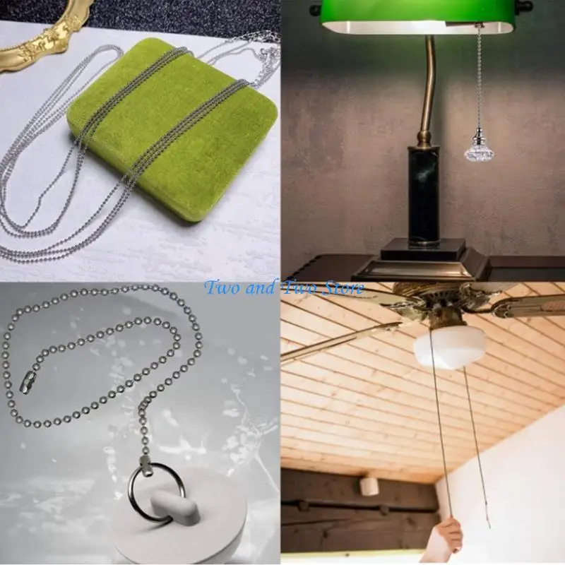 

HX6F Stainless Steel Ball Chains Beaded Necklace Chains Silver Small Ball Bead Chain