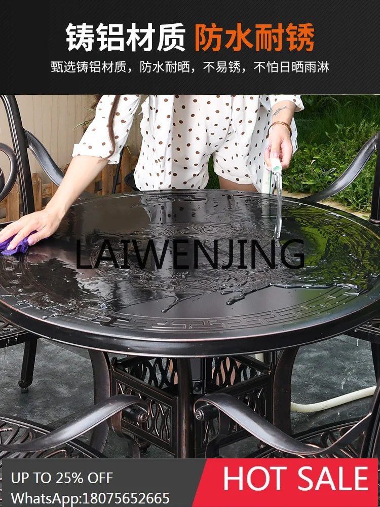 RWJ Barbecue Villa Garden Terrace Leisure Outdoor Iron Outdoor Courtyard Balcony Tea Table Combination