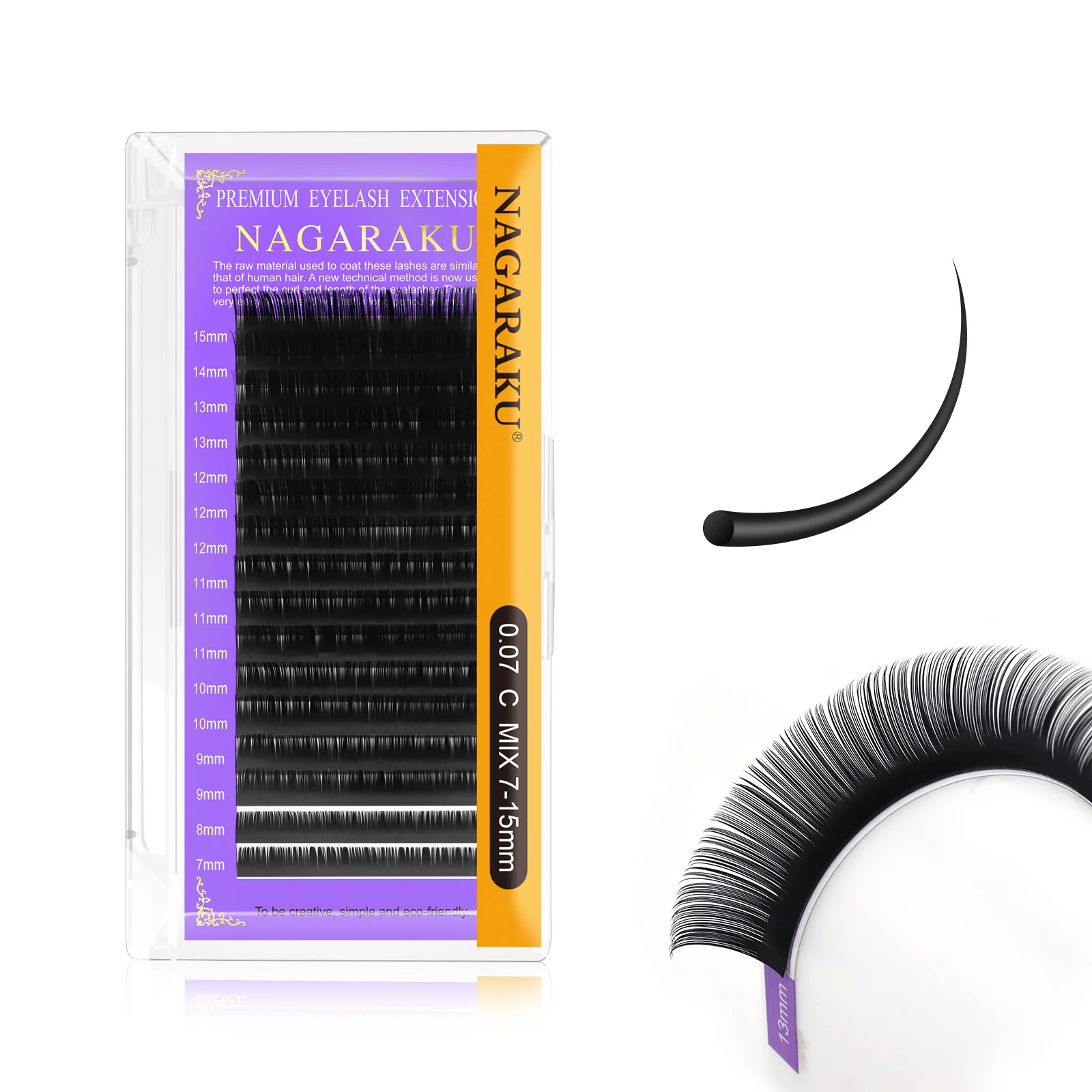 NAGARAKU 16Rows Faux Cils Lashes Individual Eyelash Extension Matte Professional Soft and Natural Makeup Premium Eyelashes