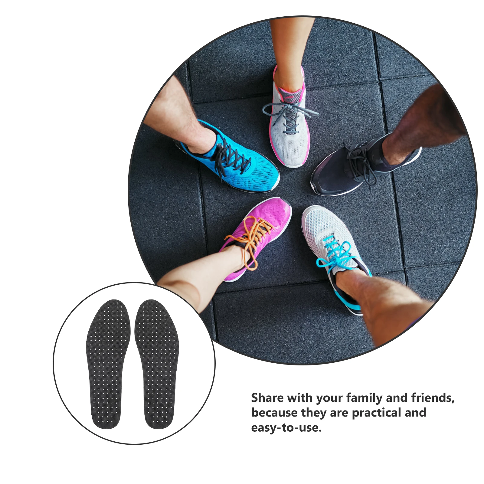 

6Pairs Eva Breathable Insoles Ultra-Thin Shoes Cushion Sweat Absorption Shock Absorbing Anti-Slip Foot Care for Running