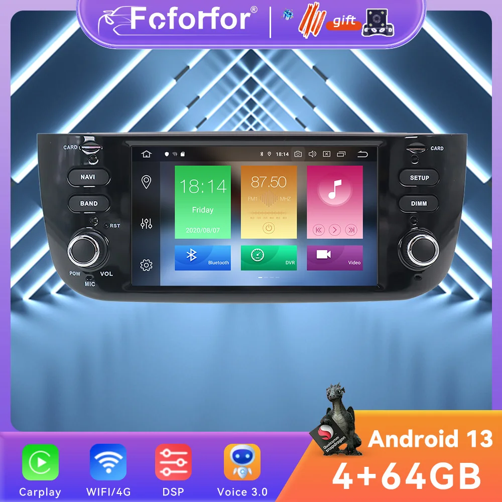 

128G Android 13 для Fiat Punto 2009 +/для Fiat Linea Автомобильный GPS-навигатор проигрыватель автомобильный мультимедийный плеер головное устройство магнитофон IPS